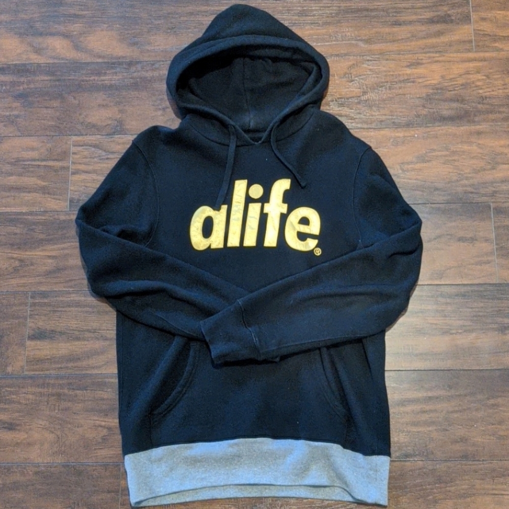 Alife Black Hoodie w/ Gold Logo